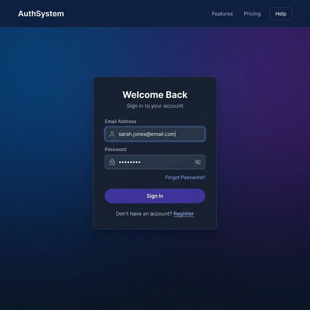 Authentication System Screenshot