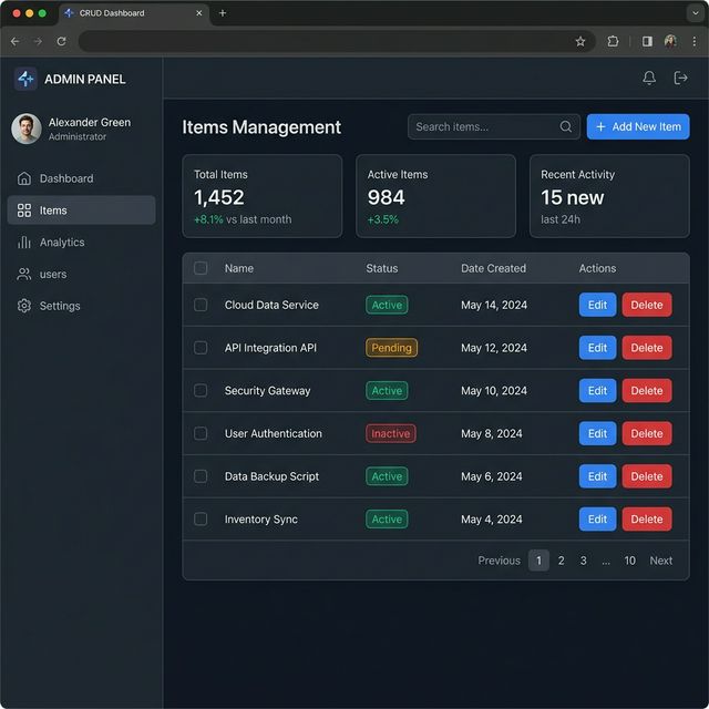 CRUD Application Screenshot
